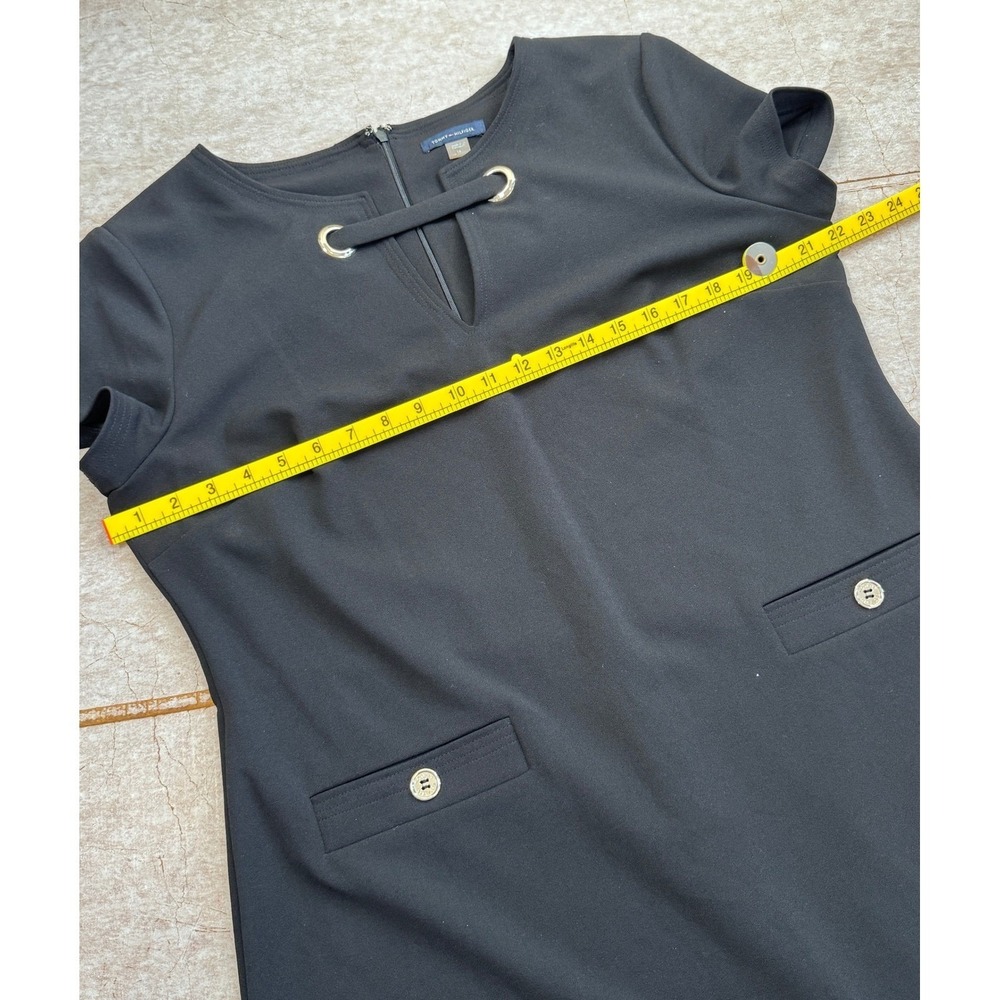 Tommy‎ Hilfiger Black Sheath Dress Sz 16 Grommet Neck Career Office NWOT Classic - Picture 8 of 10